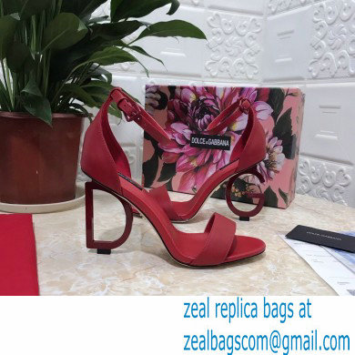 Dolce  &  Gabbana Heel 10.5cm Leather Sandals Red with D & G Heel 2021